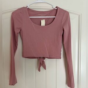 BNWT Aeropostale Pink Open Back Crop Top Size XS